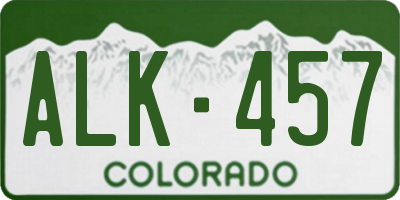 CO license plate ALK457
