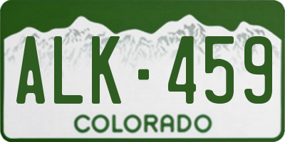 CO license plate ALK459