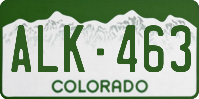 CO license plate ALK463