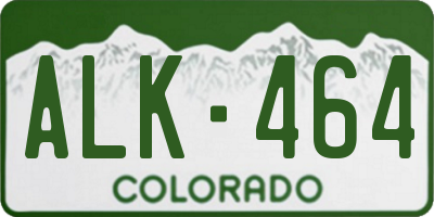 CO license plate ALK464