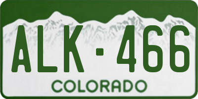 CO license plate ALK466