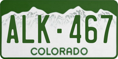 CO license plate ALK467