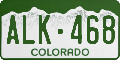 CO license plate ALK468