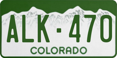 CO license plate ALK470