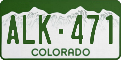 CO license plate ALK471