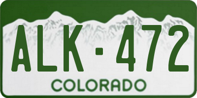 CO license plate ALK472