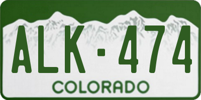 CO license plate ALK474