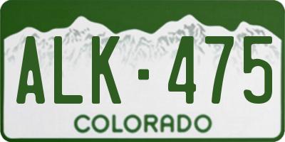 CO license plate ALK475
