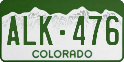 CO license plate ALK476