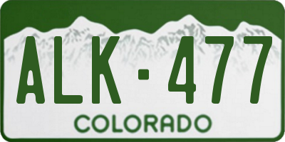 CO license plate ALK477