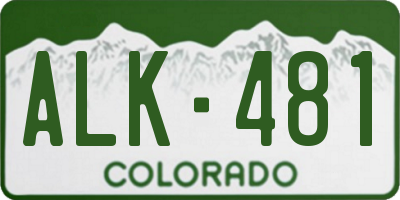 CO license plate ALK481