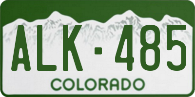CO license plate ALK485