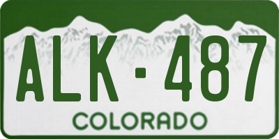 CO license plate ALK487