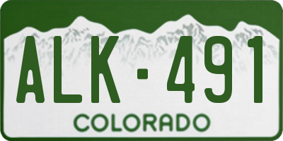 CO license plate ALK491