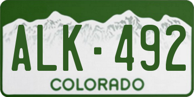 CO license plate ALK492