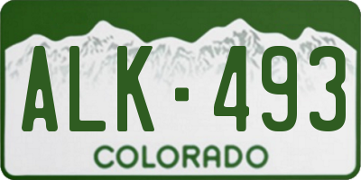 CO license plate ALK493