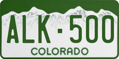 CO license plate ALK500