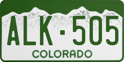 CO license plate ALK505