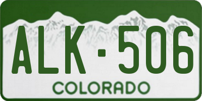 CO license plate ALK506
