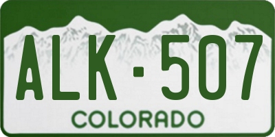 CO license plate ALK507