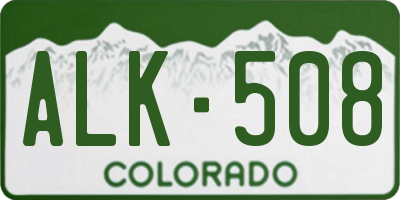 CO license plate ALK508