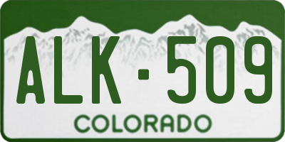 CO license plate ALK509
