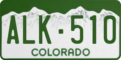 CO license plate ALK510