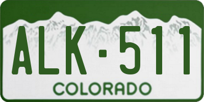 CO license plate ALK511