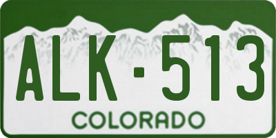 CO license plate ALK513