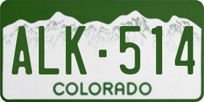 CO license plate ALK514