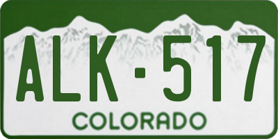 CO license plate ALK517
