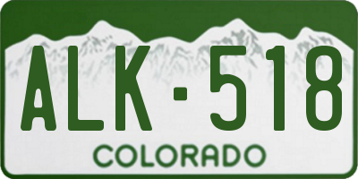 CO license plate ALK518