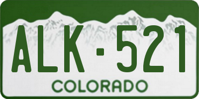 CO license plate ALK521