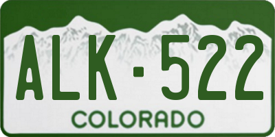 CO license plate ALK522
