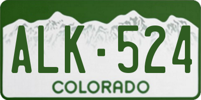 CO license plate ALK524