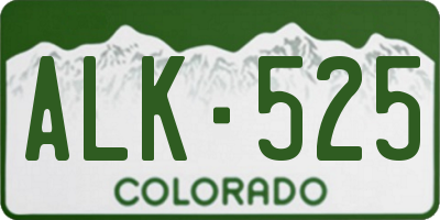 CO license plate ALK525