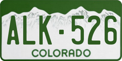 CO license plate ALK526