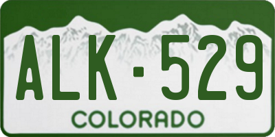 CO license plate ALK529