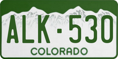 CO license plate ALK530