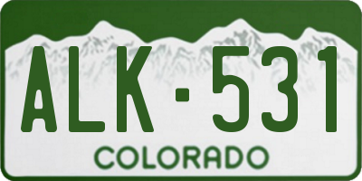 CO license plate ALK531