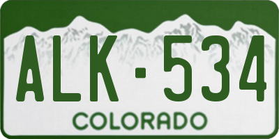CO license plate ALK534