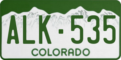 CO license plate ALK535