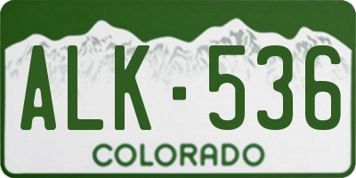 CO license plate ALK536