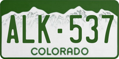 CO license plate ALK537