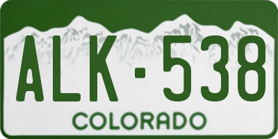 CO license plate ALK538