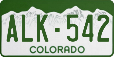 CO license plate ALK542