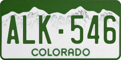 CO license plate ALK546