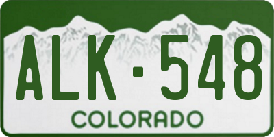 CO license plate ALK548