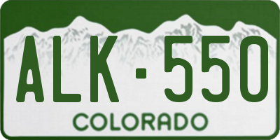 CO license plate ALK550