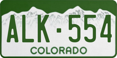 CO license plate ALK554